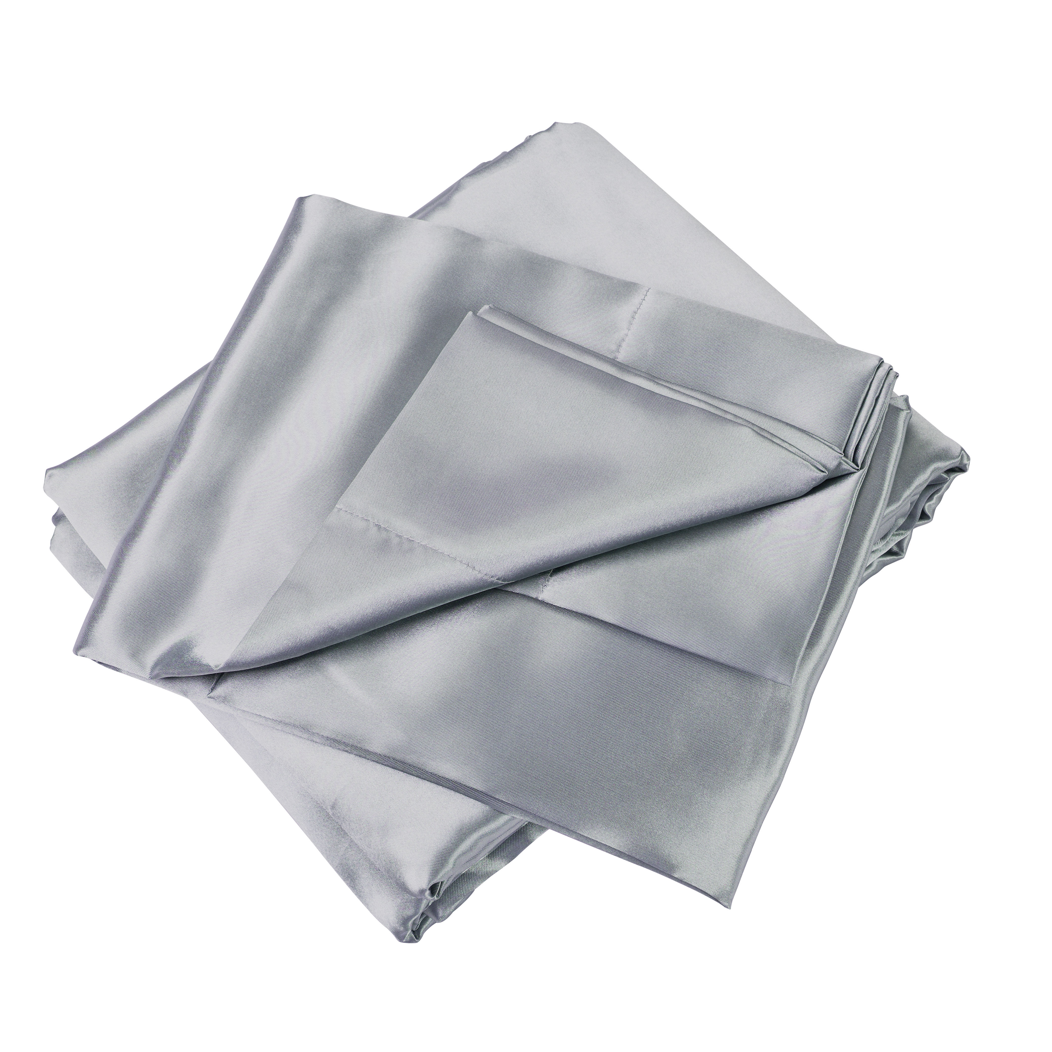 Satin Bed Sheets, Full Size Sheets Set, 4 Pcs Silky Bedding Set With 15 Inches Deep Pocket For Mattress (Full, Grey)_voghion.com